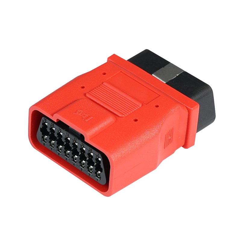 16-Pin Red OBD2 Male Adapter - J1962 Vehicle Diagnostic Connector