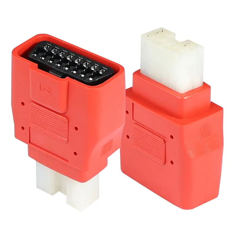 OBD2 Female to 10-Pin Red Adapter for Hyundai & KIA Vehicles