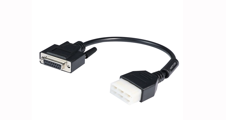 Daihatsu 6 Pin to 15-Pin D-Sub OBD2 diagnostic adapter cable for JDM vehicles and OEM scan tools