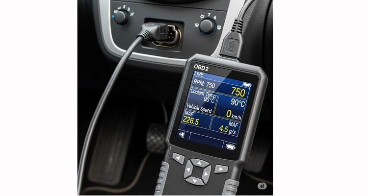 Live sensor data monitoring with OBD2 cable