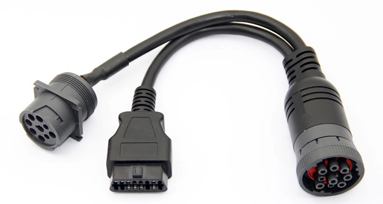 Professional OBD2 cable with Y splitter for troubleshooting