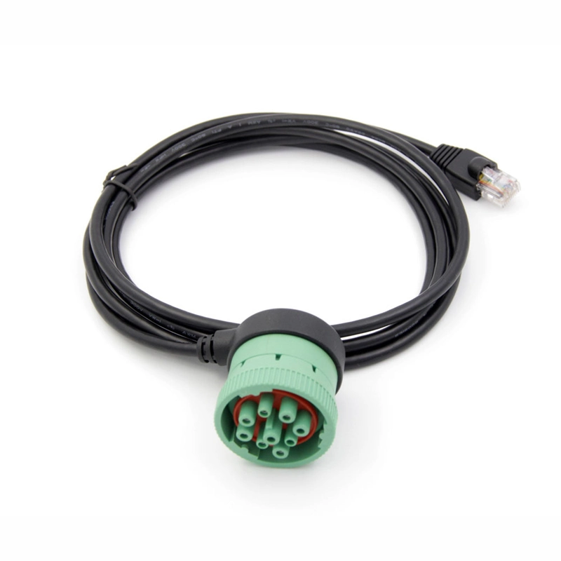 OEM Deutsch J1939 9 Pin to RJ45 Cable (Green Type II) for Telematics