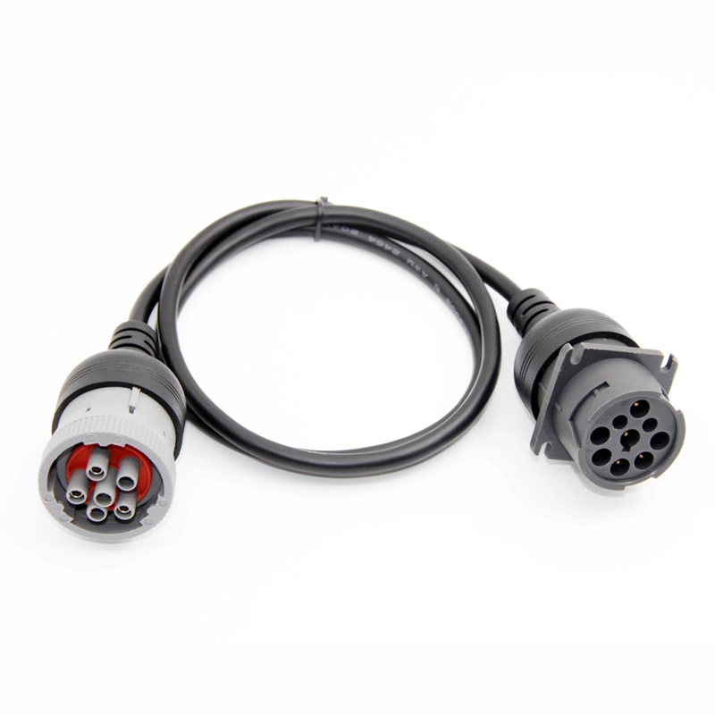 Heavy-Duty Cummins J1708 6-Pin Female to J1939 9-Pin Male Diagnostic Adapter