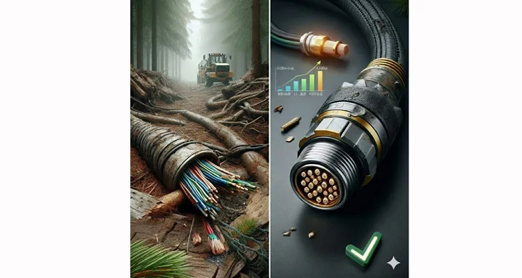 Before and After: Failed vs Engineered Forestry Machine Wiring Harness for Extreme Vibration and Chemical Resistance