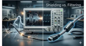 Split comparison of ferrite core vs common-mode choke for CAN bus shielding and filtering