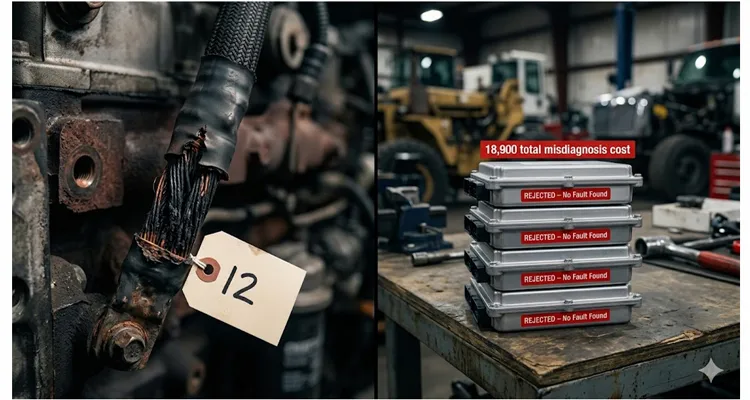 J1939 ground offset cost comparison: $ 12 corroded engine ground strap vs $ 18,900 in misdiagnosed and rejected engine ECUs on a heavy-duty fleet machine