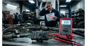 J1939 network failure due to wrong termination resistor placement and long stub length showing 60 ohms on multimeter