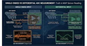 Single-ended vs differential ADC comparison for automotive MAP sensor ground noise reduction
