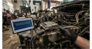 J1939 9-pin breakout cable used to measure 0.31V ground offset between engine ECM and cab controller