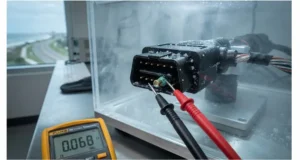Salt spray testing of OBD harnesses for coastal fleet applications